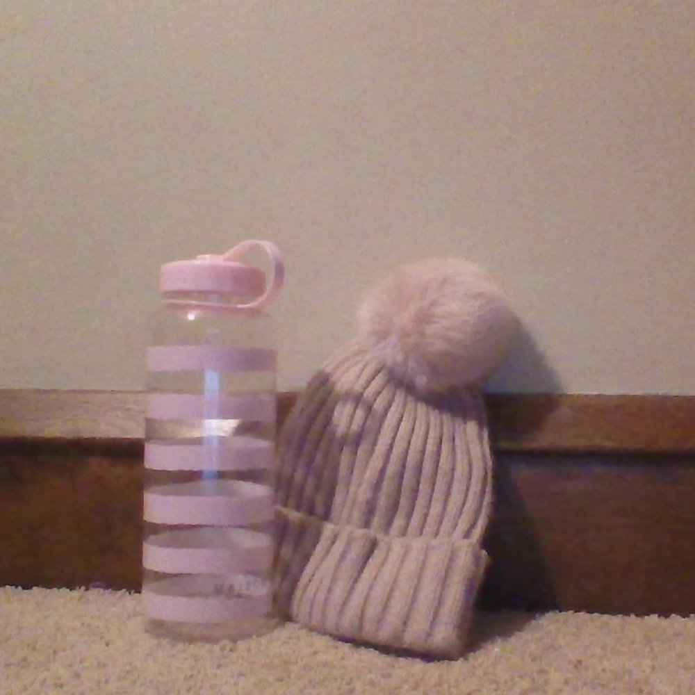 water bottle and matching hat